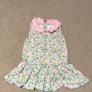 Cecil and Lou Pink toddler athletic dress with Floral Design